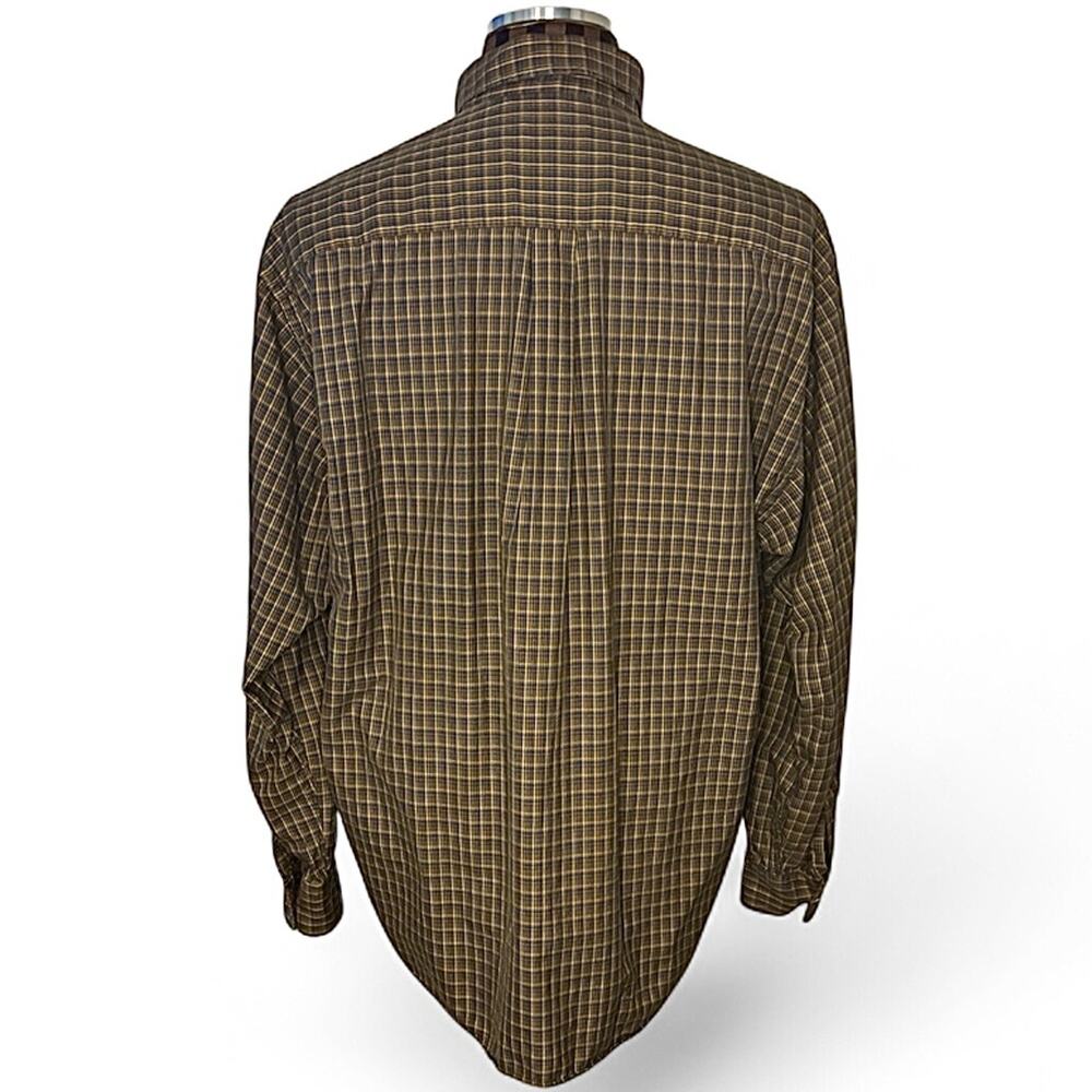 Burberry Mens Plaid Dress Shirt XL Preppy Brown Green Blue Yellow Button Up - Picture 4 of 10